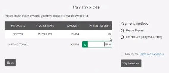 Invoice Submission on B2B Payment Portal