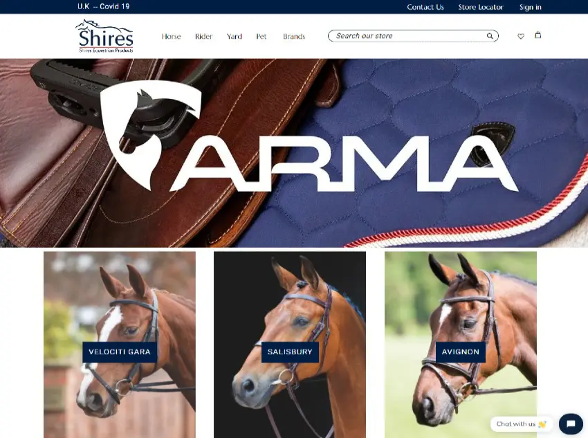 Shires Equestrian Products Website