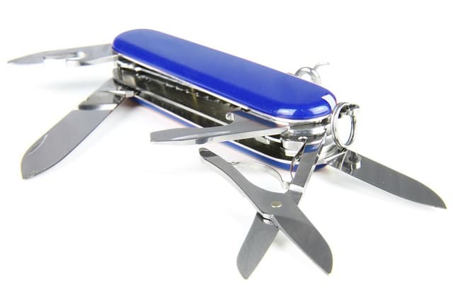 blue swiss army knife