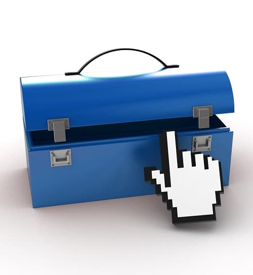 blue toolbox with mouse pointer