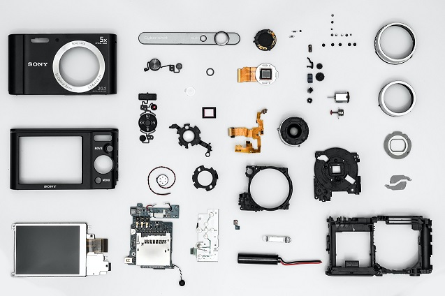 disassembled sony digital camera