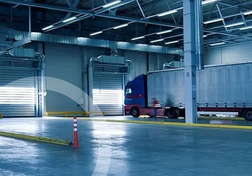 Distribution center with semi-truck