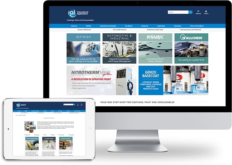 ecommerce software on tablet and desktop monitor