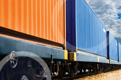 Huge containers on tracks