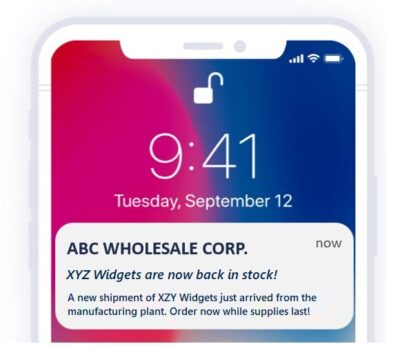 back in stock push notification