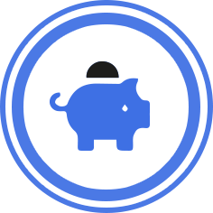 blue piggy bank icon