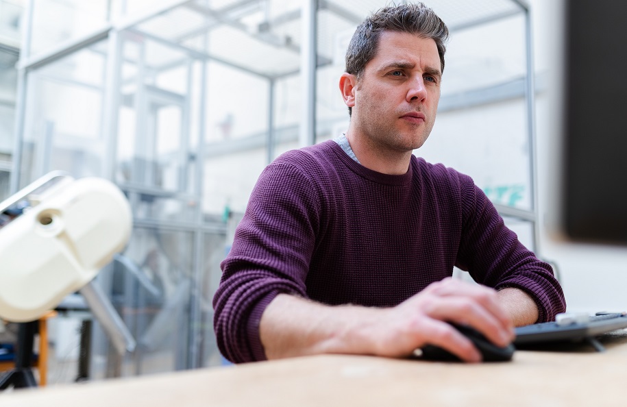 man using computer mouse