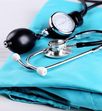 stethoscope and blood pressure monitor