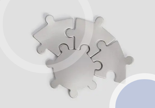 Metal puzzle pieces