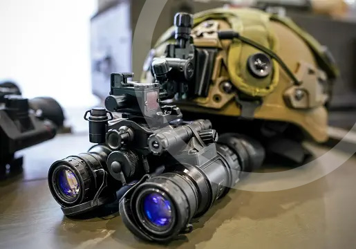 military helmet with nightvision goggles