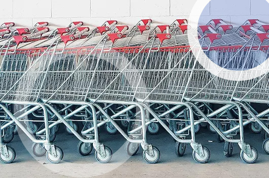 shopping carts stacked together