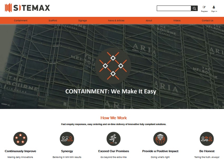 sitemax homepage screenshot
