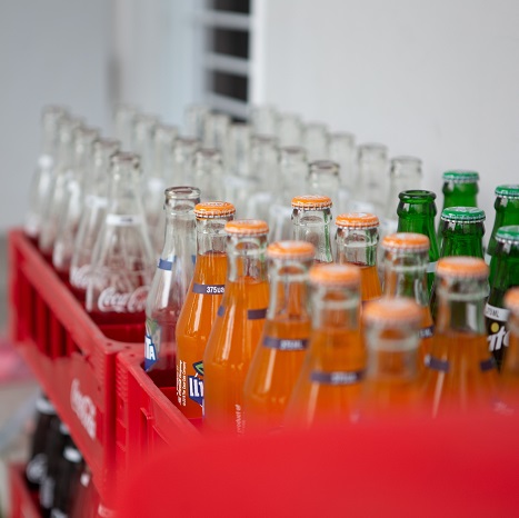 crates of soda bottles