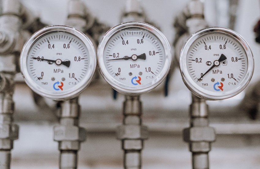 three meters and valves